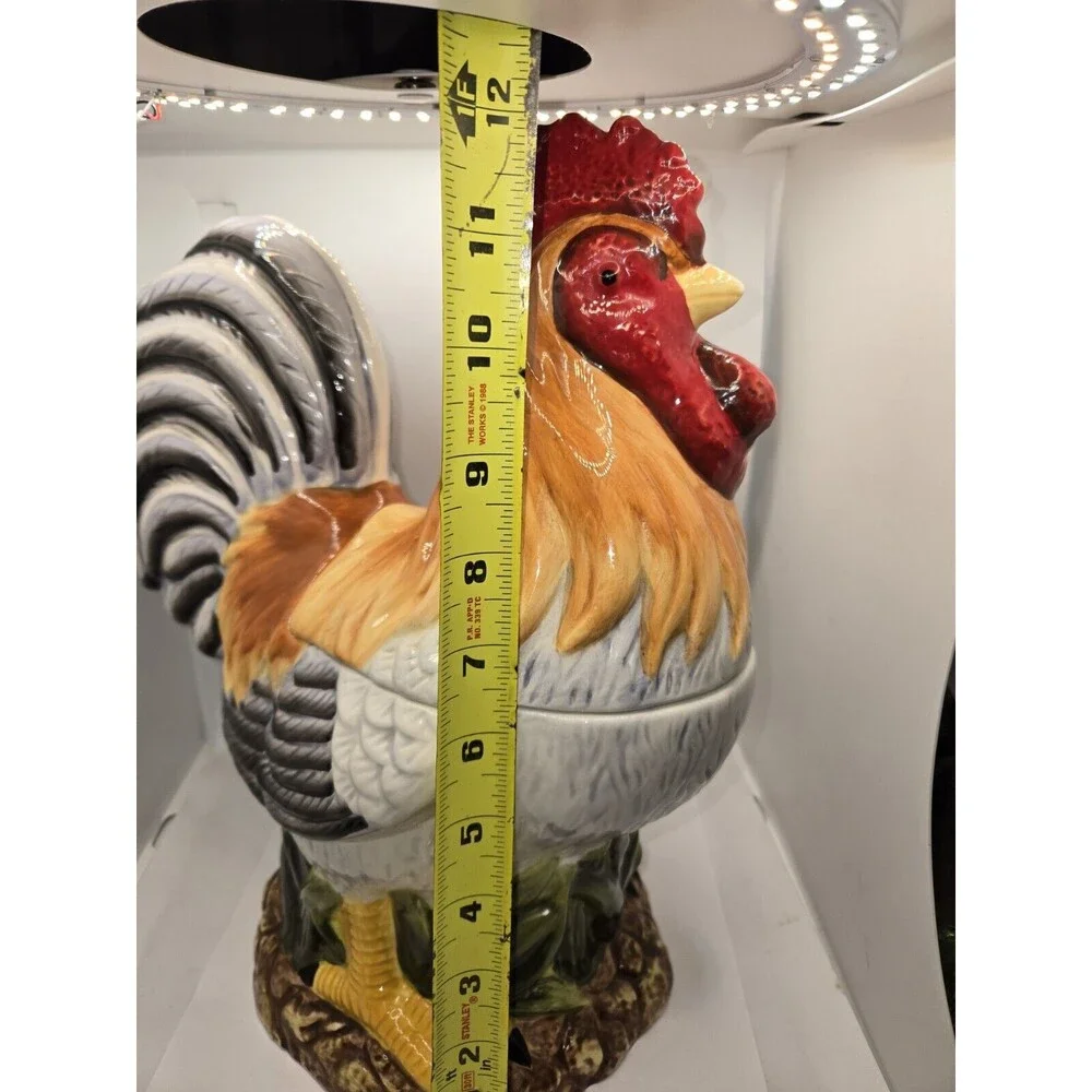 Vintage Jeffrey Banks David's Cookies Rooster Cookie Jar Canister